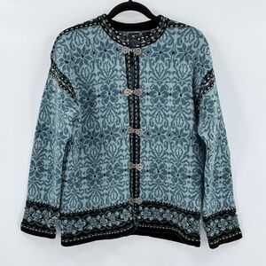 Nordic Design Vintage Shetland Wool Cardigan Sweater M